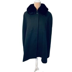 NEW Ann Taylor Loft Wool Blend Black Cape Jacket Size Medium NWT